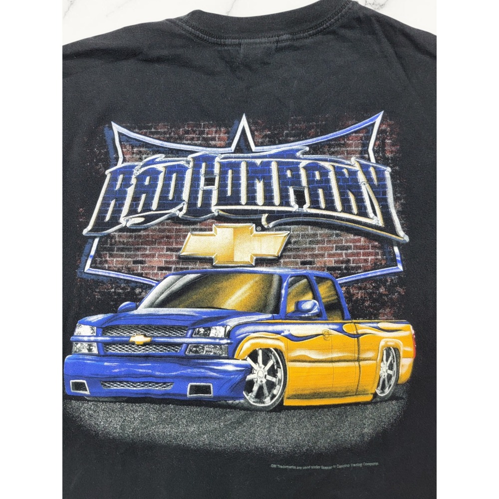 "Y2K" Chevy Silverado Rad Company Graphic T-Shirt Mens 2XL Black Faded Truck Tee